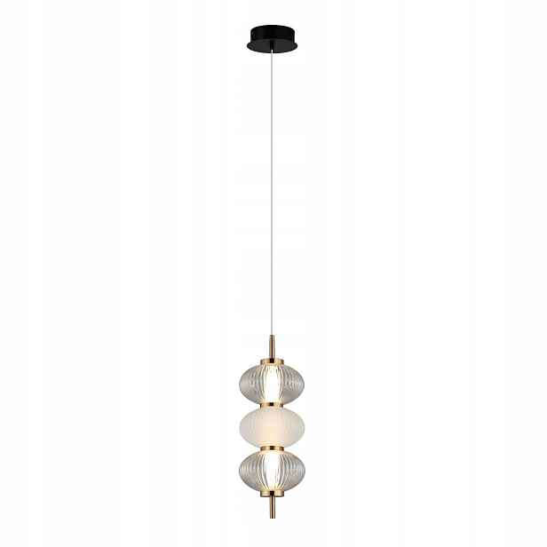 Italux Testa závěsná Led lampa 12W sklo 3000K černo-zlatá
