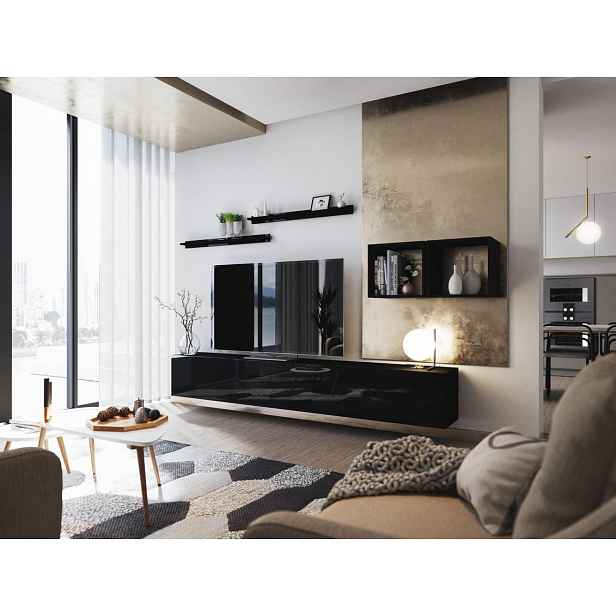 Elegantní obývací stěna BRADT 18 - černá