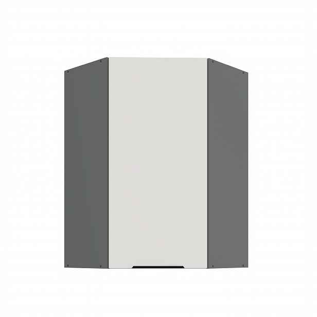 Horní rohová skříňka Aria ANT 60x60 GN-90 1F (45°) Barva korpusu: Antracit, Barva dvířek: WH - Crystal white AFM