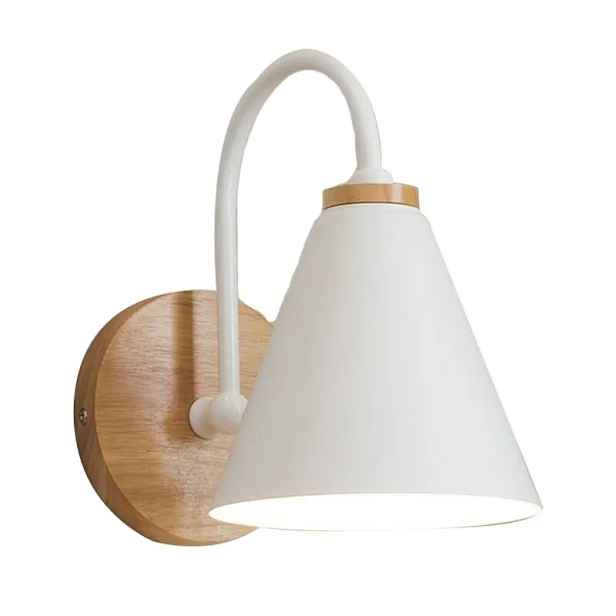 Nástěnná Lampa Bílá Vnitřní Do Ložnice Obývacího Pokoje Dřevěná Boho E27
