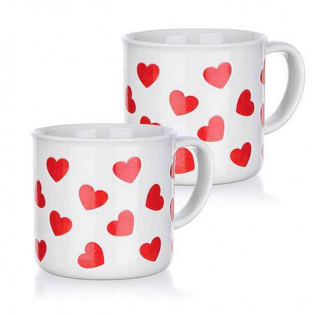 Sada keramických hrnků RED HEARTS 350 ml 2 ks