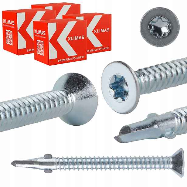 Samovrtné šrouby ze dřeva do kovu 6,3 x 70 mm 800 ks Klimas Wsdst