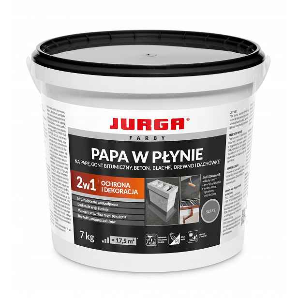 Tekutá lepenka voděodolná Jurga 7 kg Šedá