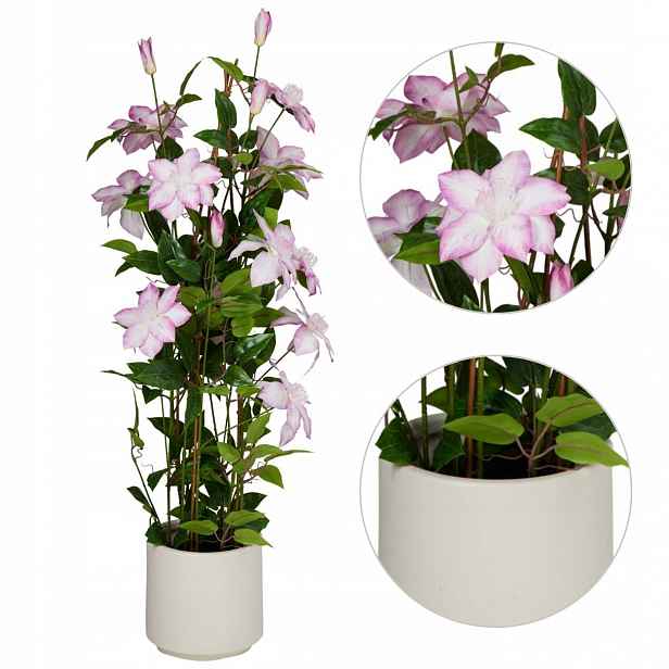 Umělá Rostlina Clematis Růžová 98 cm Stromek V Květináči dekorace do Interiéru