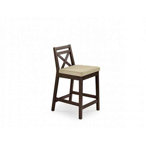 Nízká barová židle BORYS LOW dřevo / látka Halmar Bílá
