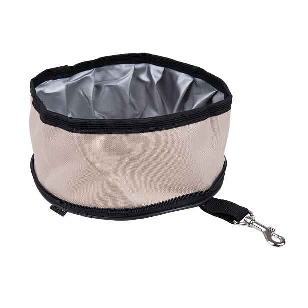 Cestovní miska pro psy TRAVELLING béžová velikost S/M, L/XL Rozměr: L/XL - 23 [ø] x 11 [h] cm