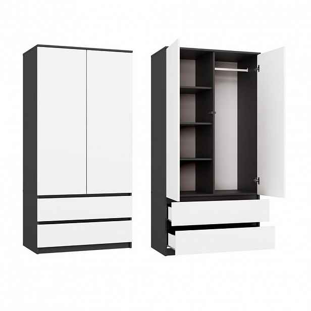 RAUMHIRSCH FURNITURE ŠATNÍK antracit, bílá 90/180/50