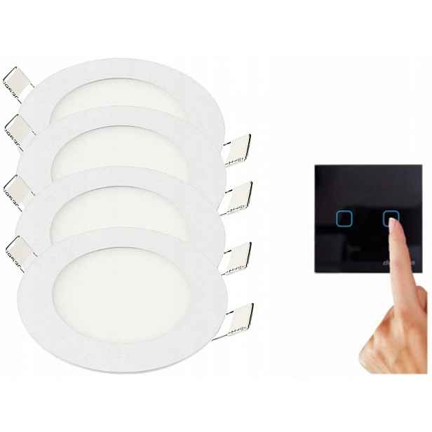 Sada Tenký panel Led svítidlo 6W 4x Vypínač