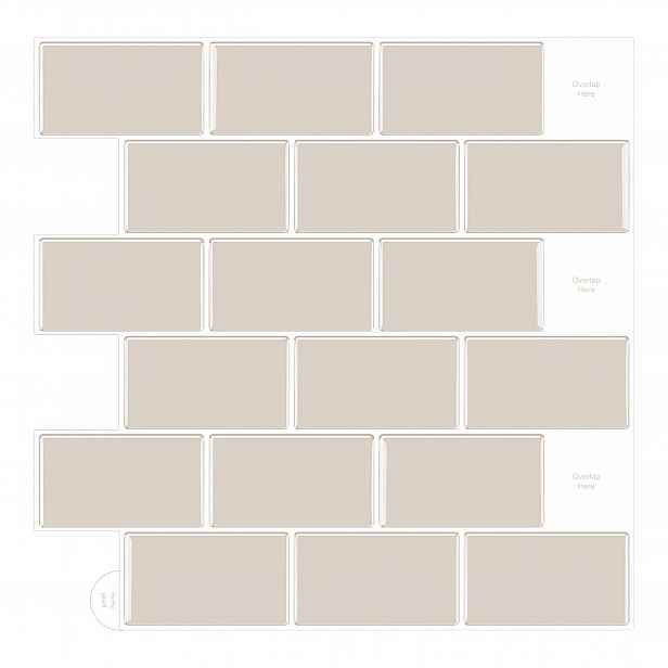 Samolepící nástěnné dlaždice 3D backsplash do kuchyně koupelny, 10 listů