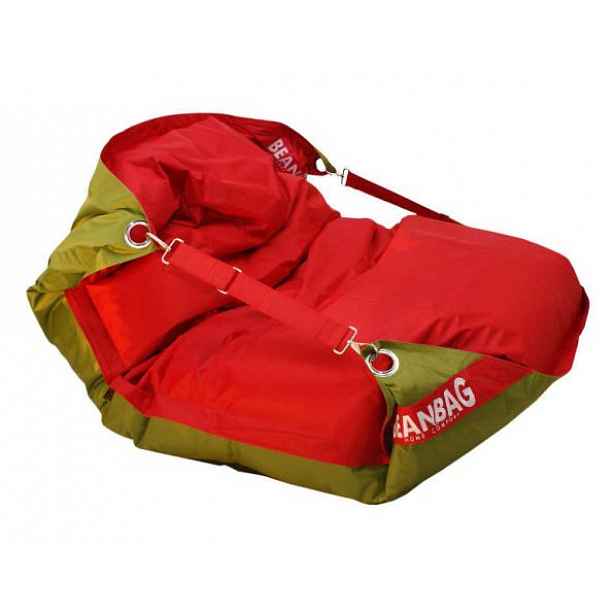 Sedací pytel BeanBag duo-scarlet rose-green frog