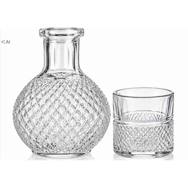 Skleněná karafa 1,05 l sklenice 250 ml Turín sada na whisky nápoje