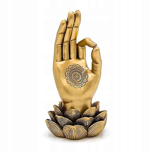 Zlatá figurka Reka v Gyan Mudra Meditace Jóga Zen