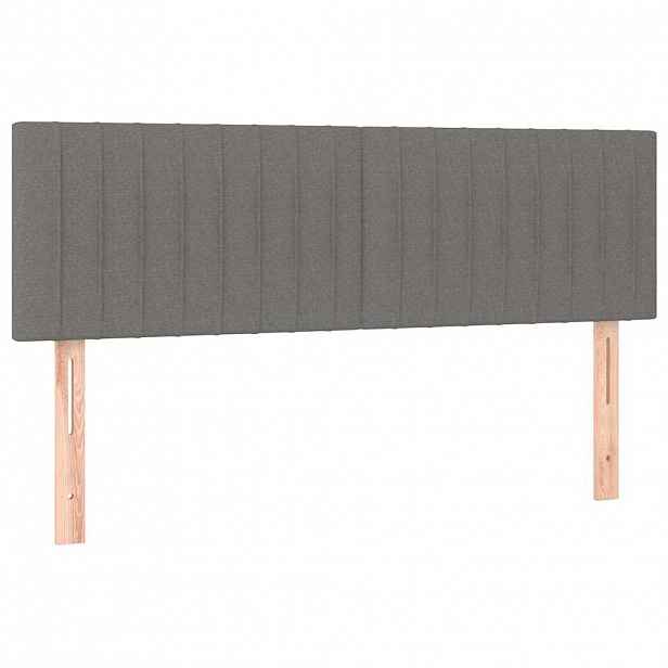 vidaXL Čela postele tmavě šedá 144x5x78/88 cm látka
