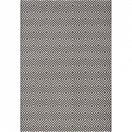 Černo-bílý koberec vhodný do exteriéru Bougari Karo, 160 x 230 cm