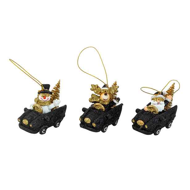 PROHOME - Figurka vánoční v autě 7x7,5cm různé motivy