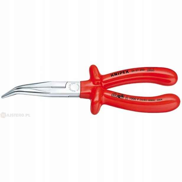 Půlkulaté kleště prodloužené, ohnuté Knipex 26 27 200 izolované