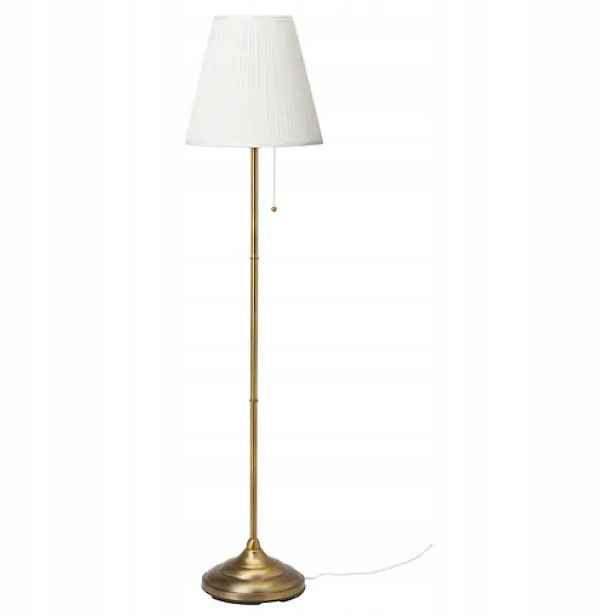 Stojací podlahová lampa do ložnice obývacího pokoje 155 cm Ikea Årstid mosaz/bílá