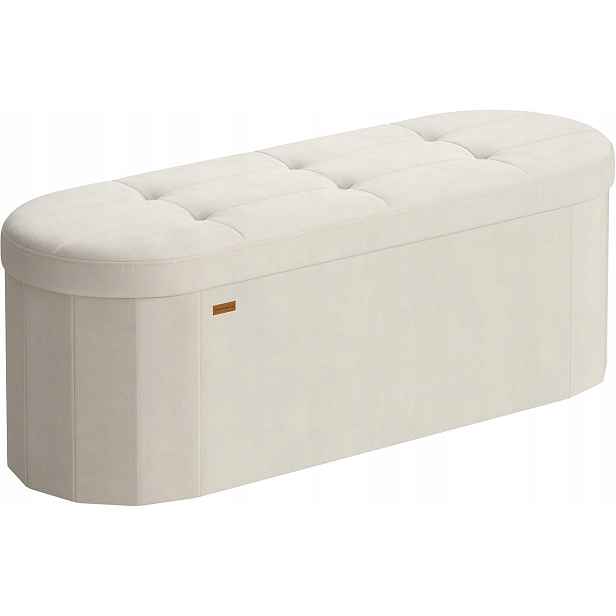 Taburet s úložným prostorem Songmics LSF297LH01 110x38x38 cm bílá
