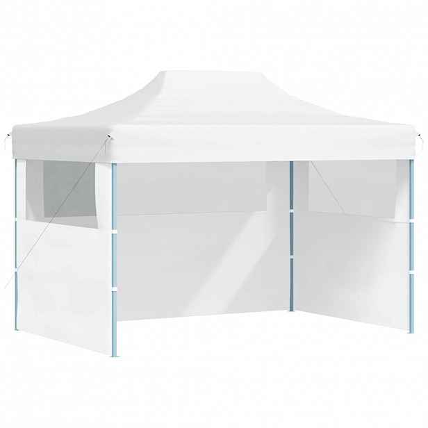 vidaXL Profesionální skládací party stan 3 bočnice 280x410x315 cm ocel bílý