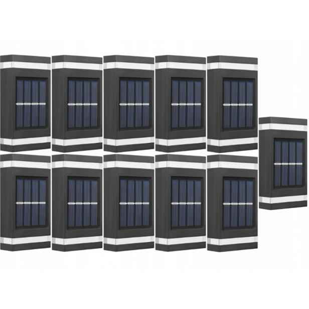 11x Vodotěsná solární Led lampa Světlo Nástěnné svítidlo se senzorem soumraku