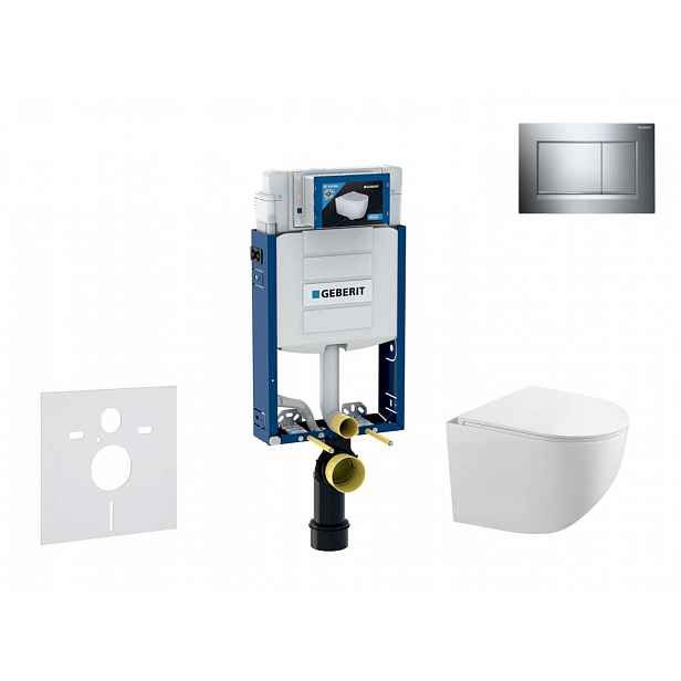 Geberit Kombifix - Set předstěnové instalace, klozetu Gaia a sedátka softclose, tlačítko Sigma20, chrom/chrom mat SANI15CA1119