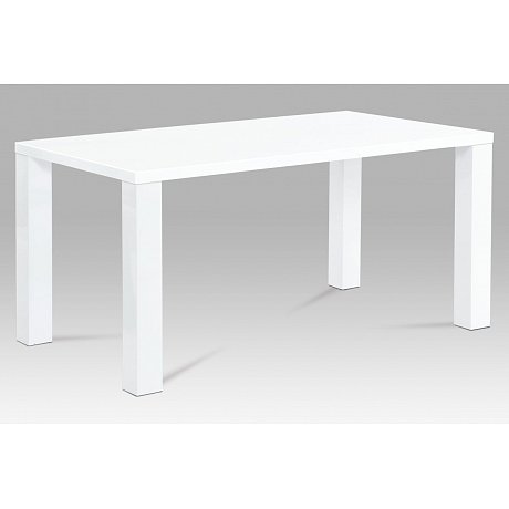 Jídelní stůl AT-3008 WT 160x90 cm, vysoký lesk bílý
