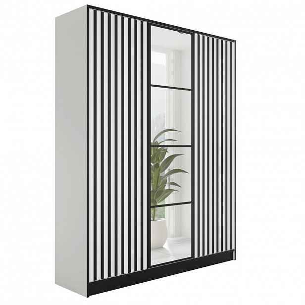 Kier Furniture ŠATNÍ SKŘÍŇ EDEN 3D v3 - 156,4x205x39 cm - Bílá