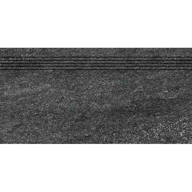 Schodovka Rako Quarzit černá 30x60 cm reliéfní DCVSR739.1