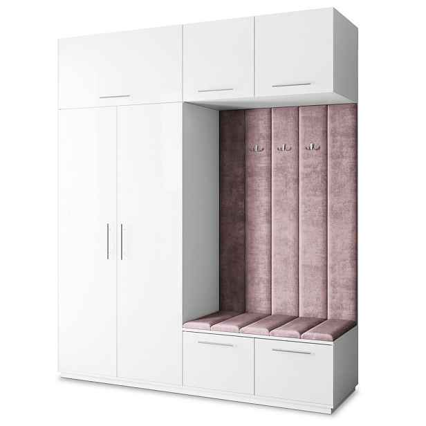 MASSENO MODERNÍ PŘEDSÍŇOVÁ SESTAVA REMA, 200/240/60 cm, bílá