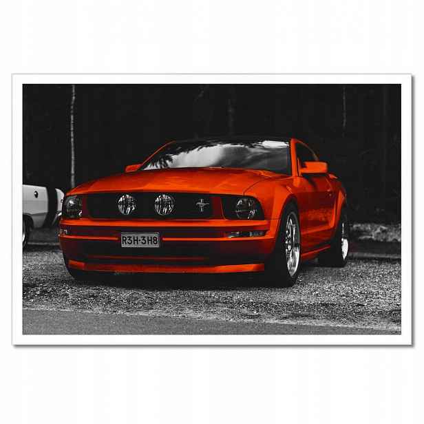 Plakáty v rámu 60x40 Červený Ford Mustang