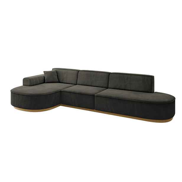ALTDECOR ROHOVÁ SEDAČKA s otomanem, levá MARI-L2-v2 328x171x83 Černá Velur