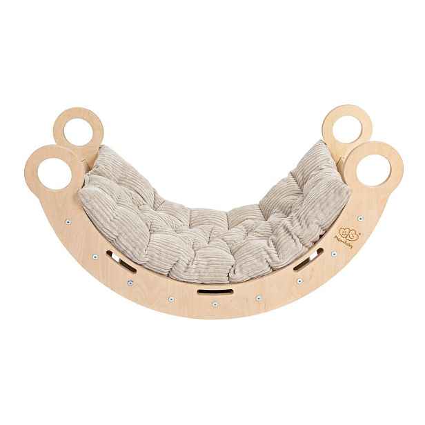 Béžová/v přírodní barvě houpačka z borovicového dřeva 39x75x38 cm Montessori – Meowbaby