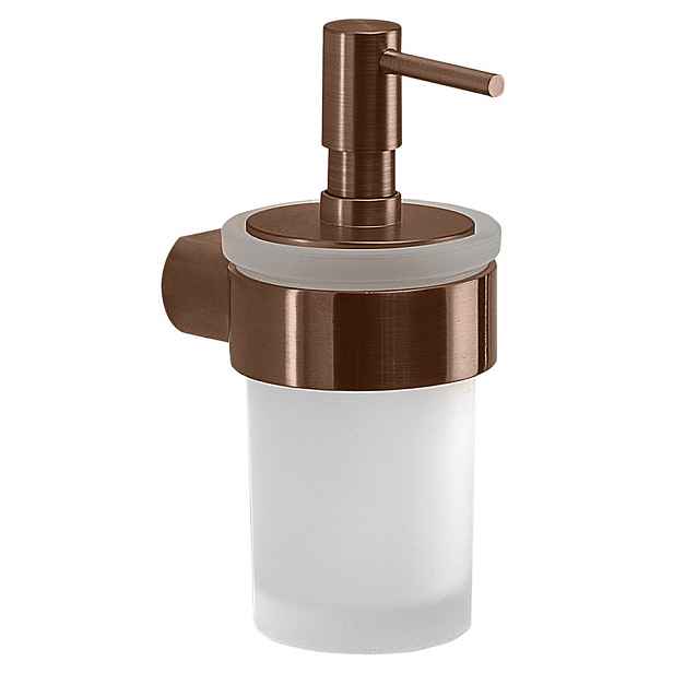 Gedy PIRENEI dávkovač mýdla 110 ml, mléčné sklo, měď mat