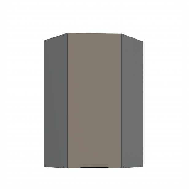 Horní rohová skříňka Aria ANT 60x60 GN-108 1F (45°) Barva korpusu: Antracit, Barva dvířek: TA - Sandgrau AFM