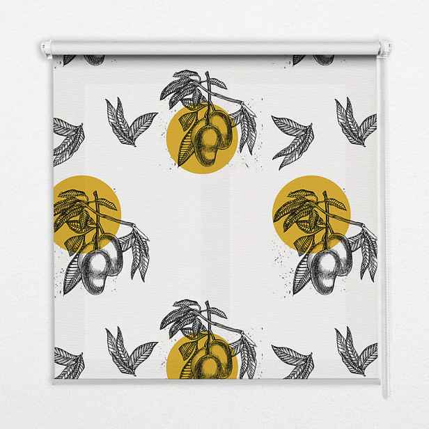 TULUP VNITŘNÍ roleta - okenní roleta - roleta - 70x140 cm - Ovoce a žluté kruhy