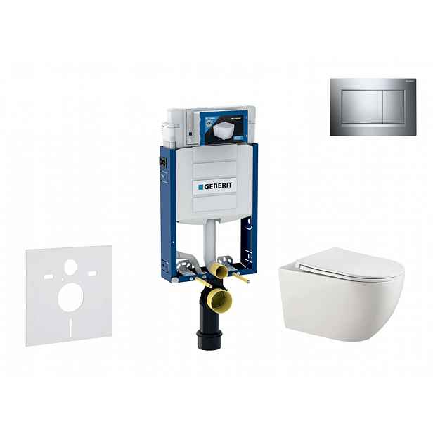 Geberit Kombifix - Set předstěnové instalace, klozetu Gaia a sedátka softclose, tlačítko Sigma20, chrom/chrom mat SANI15CA1123