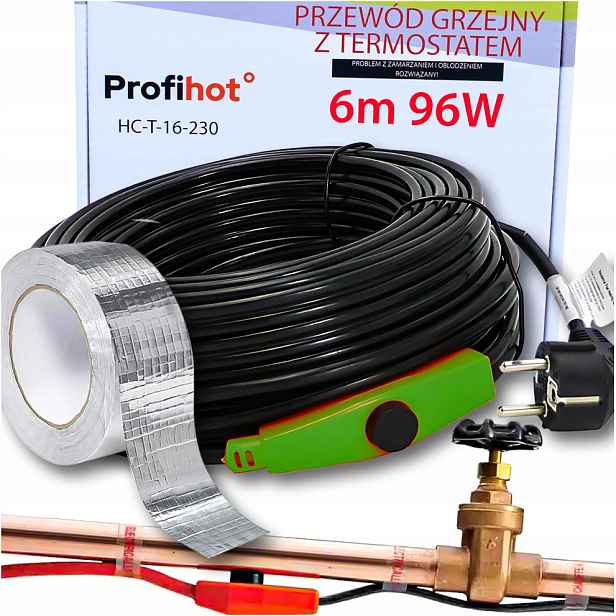 Topný Kabel s Termostatem topný kabel Páska Bonus 230 V 96 W 6 M