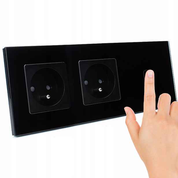 Skleněný dotykový spínač s Led podsvícením dvojitá Elektrická Zásuvka