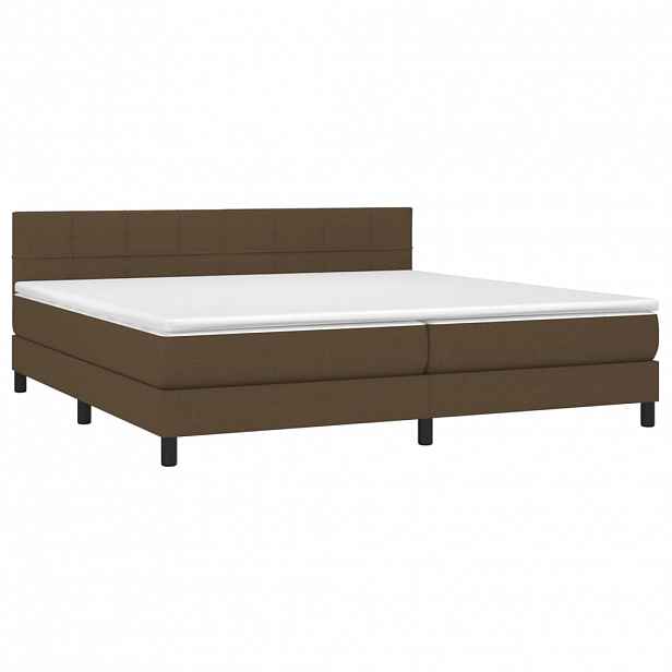 vidaXL Box spring postel s matrací tmavě hnědá 200x200 cm textil
