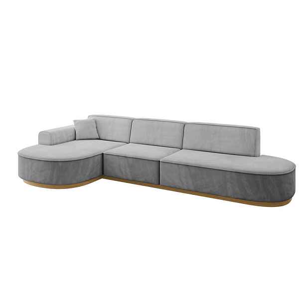 ALTDECOR ROHOVÁ SEDAČKA s otomanem, levá MARI-L2-v2 328x171x83 Šedá Velur