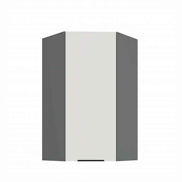 Horní rohová skříňka Aria ANT 60x60 GN-108 1F (45°) Barva korpusu: Antracit, Barva dvířek: WH - Crystal white AFM