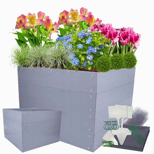 Truhlík na zeleninu Pvc vyvýšený, plastový zeleninová zahrada 80x100x100