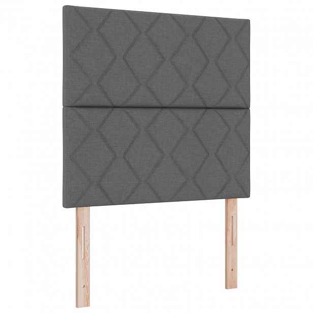 vidaXL LED hlavová deska Šedý 90 cm textil