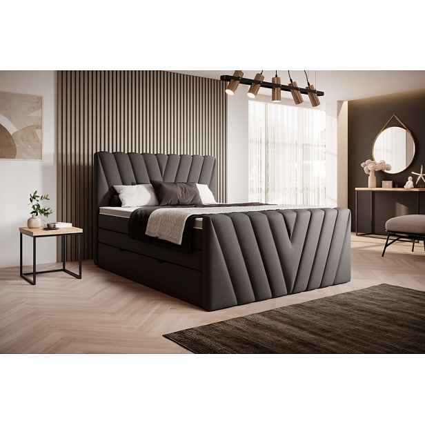 Boxspringová postel CANDICE 140 Eltap Tmavě hnědá Flores 22