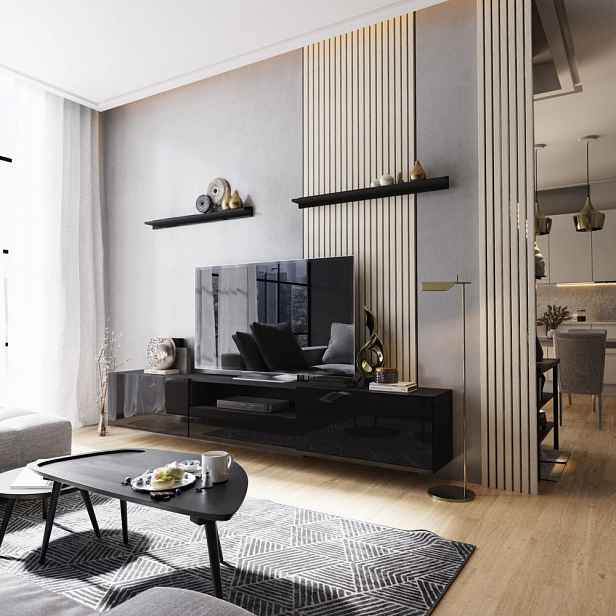 Elegantní obývací stěna BRADT 21 - černá
