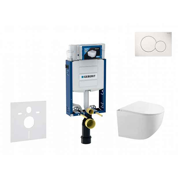 Geberit Kombifix - Set předstěnové instalace, klozetu Gaia a sedátka softclose, tlačítko Sigma01, alpská bílá SANI15CA3113