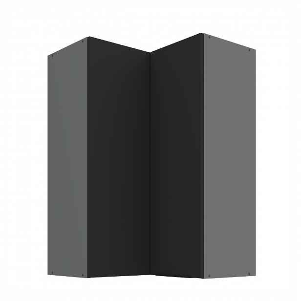 Horní rohová skříňka Aria ANT 60x60 GN-90 2F (90°) Barva korpusu: Antracit, Barva dvířek: BL - Black AFM