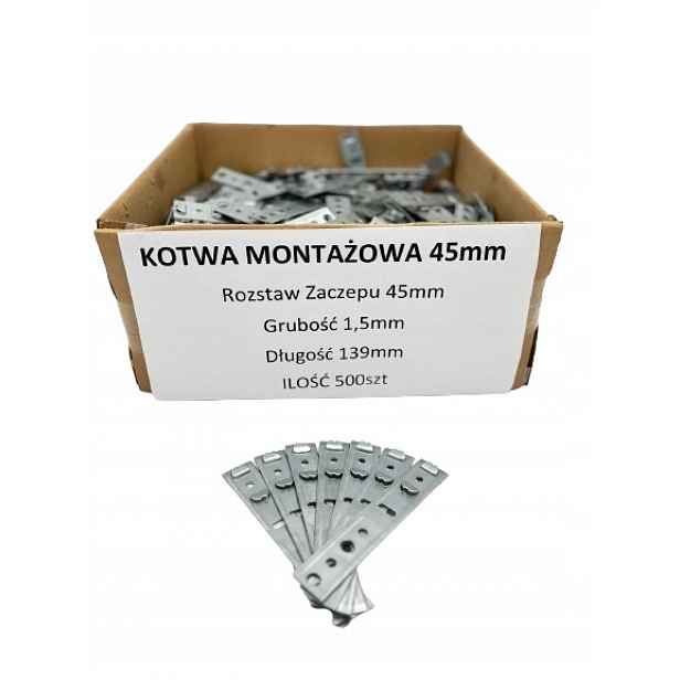 Kotvy pro montáž oken 45-46 mm 500 ks Gealan Trocal 76 Plech 1,5 mm