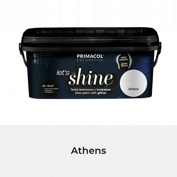 Primacol Let's Shine Dekorativní Barva Se Třpytkami Athens 2L Šedá