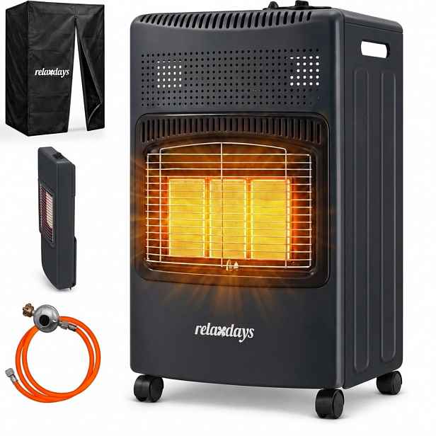 Relaxdays PLYNOTOPIDLO Černé 3 stupně piezo zapalování